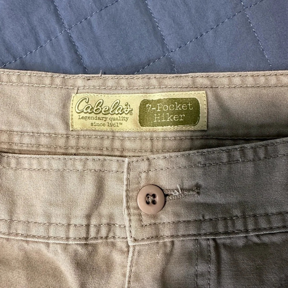 Cabelas men’s 7-pocket hiker cotton beige Cargo pants 40W 30L #1008 - Picture 5 of 7